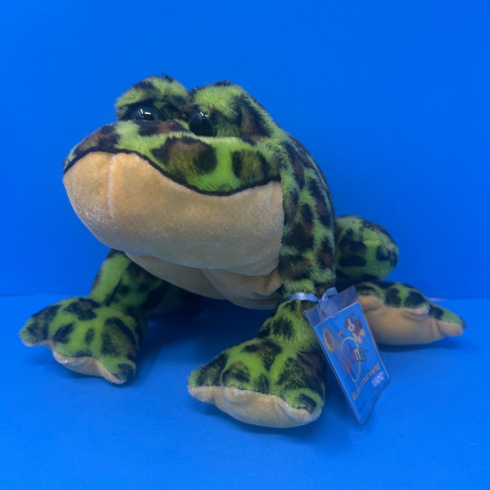 Ganz Webkinz BullFrog Green Brown Spotted Stuffed Animal w/ Code HM114 - Picture 15 of 16